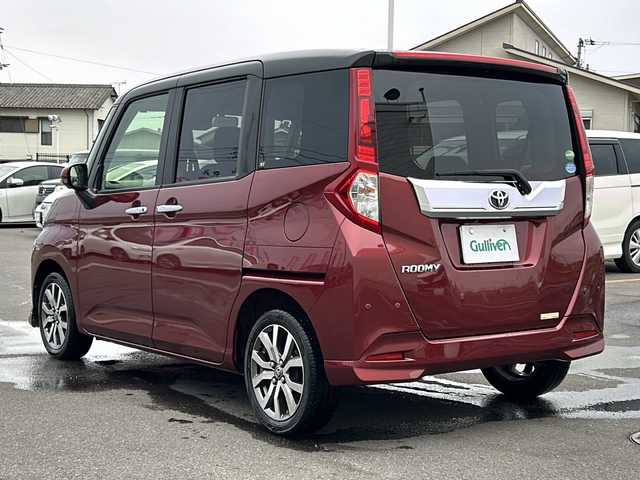 トヨタ ルーミー カスタムG－T 香川県 2018(平30)年 4.1万km ブラックマイカメタリック/ファイアークォーツレッドメタリック ９インチ純正ナビ/フルセグＴＶ/両側パワースライドドア/全方位カメラ/ＬＥＤヘッドライト/衝突軽減ブレーキ/前席シートヒーター/ＥＴＣ/前後コーナーセンサー/純正アルミ/オートマチックハイビーム