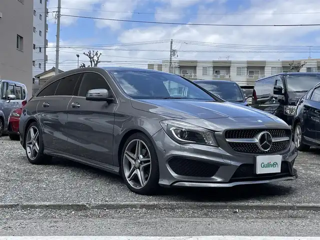 メルセデス・ベンツ ＣＬＡ１８０ Sブレイク　スポーツ 三重県 2016(平28)年 3.8万km マウンテングレー パノラミックスライディングルーフ/純正HDDナビ/ （DVD/フルセグTV/Bluetooth/USB）/バックカメラ/ETC2.0/ハーフレザーシート/D席パワーシート/前席シートヒーター/レーダーセーフティーパッケージ/・アクティブディスタンスアシストディストロニック(全自動再発進機能付)/・アクティブブレーキアシスト(歩行者/飛び出し検知機能付)/・PRE-SAFEインパルス(前面衝突被害軽減機能)/・アクティブブラインドスポットアシスト/・アクティブレーンキーピングアシスト/・リアCPA(被害軽減ブレーキ付後方衝突警告システム)/・トラフィックサインアシスト/横滑り防止装置/純正18インチアルミホイール/スマートキー/オートライト/純正LEDヘッドライト/パドルシフト/スペアキー1本/取扱説明書