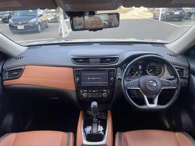 日産 エクストレイル 20Xi レザーエディション 栃木県 2020(令2)年 3万km シャイニングブルー エマージェンシーブレーキ/純正10インチメモリナビ/フルセグTV/DVD/Bluetooth/アラウンドビューモニター/インテリジェントルームミラー/スマートキー/ブラウンレザーシート/パワーシート/シートヒーター/パワーバックドア/純正18インチAW/LEDヘッドライト/フォグランプ/社外AW＋スタッドレスタイヤ積込