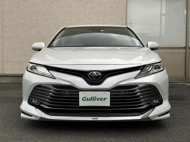 トヨタ カムリ G レザーパッケージ 大阪府 2018(平30)年 4.4万km プラチナホワイトパールマイカ 衝突軽減システム/純正ナビ/モデリスタエアロ/本革シート/レーダークルーズコントロール/シートヒーター/フルセグTV/CD DVD/Bluetooth/バックカメラ/パワーシート/コーナーセンサー/純正アルミホイール/ブラインドスポットモニター/LEDヘッドライト/オートマチックハイビーム/ドライブレコーダー/ETC/ステアリングスイッチ/スマートキー/プッシュスタート